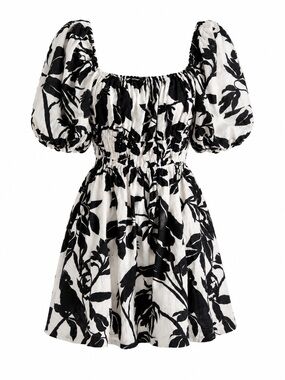 Maeve by Anthropologie Tropical Bird Print Cutout Mini Dress